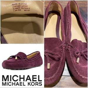 MICHAEL KORS: Plum Suede Moccasins Sz: 7.5